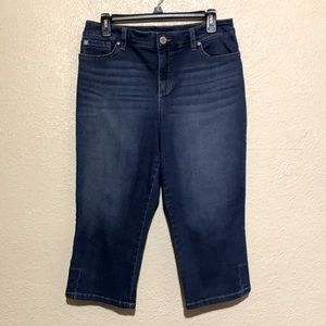 Bandolino Jean Capris Pants 10 Blue Stretchy High Rise Mandie Skimmer Cotton
